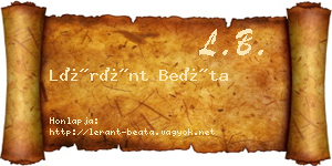 Léránt Beáta névjegykártya