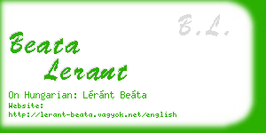beata lerant business card